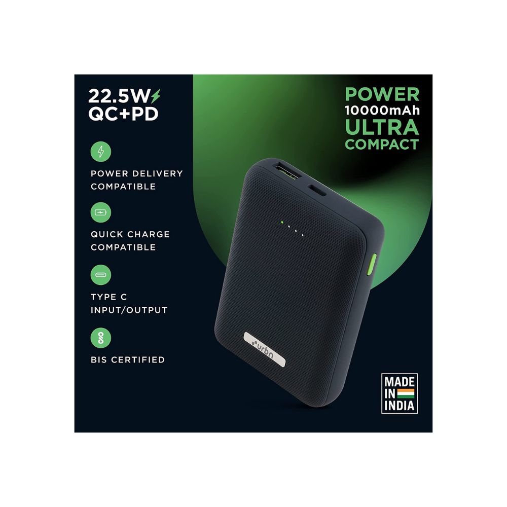 Urbn 10000 mah 22.5w super fast charging power bank  (blue)