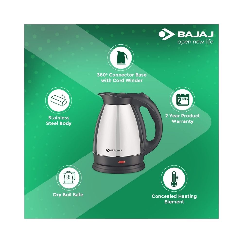 Bajaj Majesty KTX 15 1.7 Litre Kettle (Black and Silver)