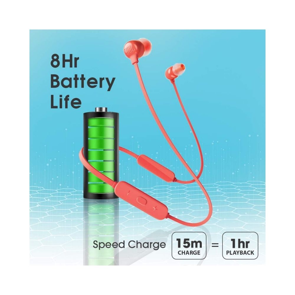 JBL Tune 115BT Bluetooth Earphone (Coral)