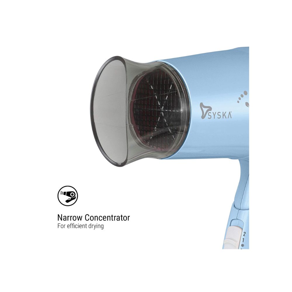 Syska hd1620 trendsetter 1200watt hair dryer (blue)