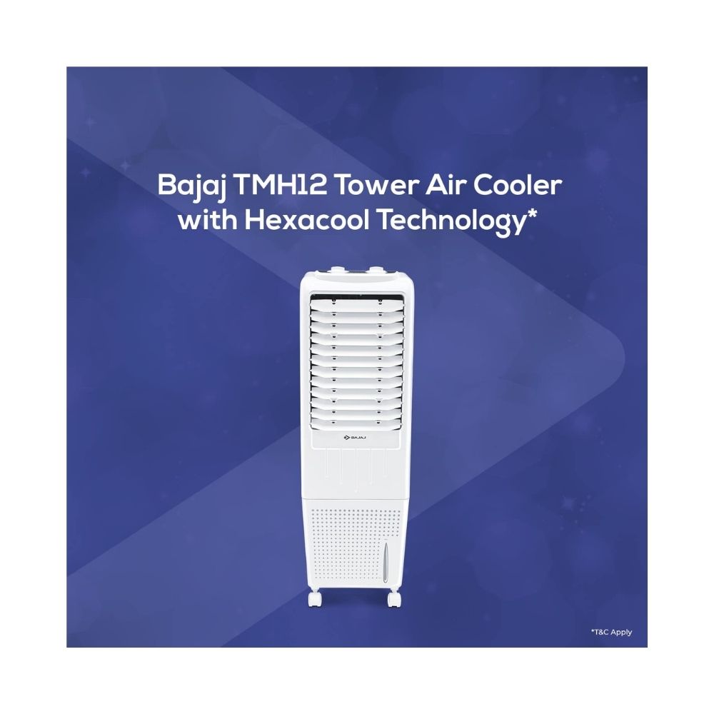 Bajaj TMH12 Tower Air Cooler - 12L, White
