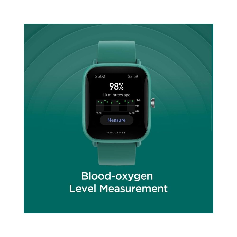Amazfit Bip U Pro Smartwatch (Green Strap, Regular)