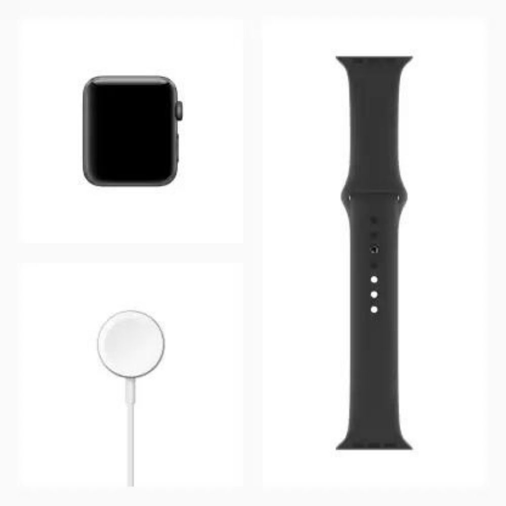 Apple Watch Series 3 GPS - MTF32HN/A 42 mm Space Grey Aluminium Case with Black Sport Band  (Black Strap, Regular)