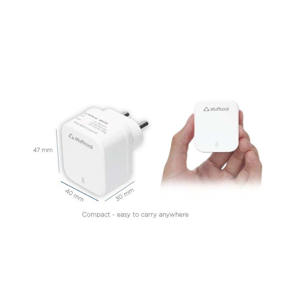 Stuffcool Wall Charger, Mars 2.4A 5V Universal Dual USB Charger Power Adapter - White