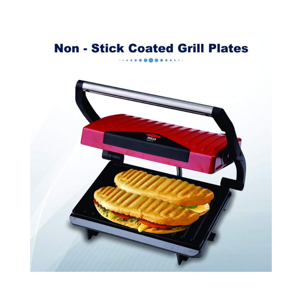 Inalsa Sandwich Grill Toaster Toast & Co 750 Watt (Red / Black)