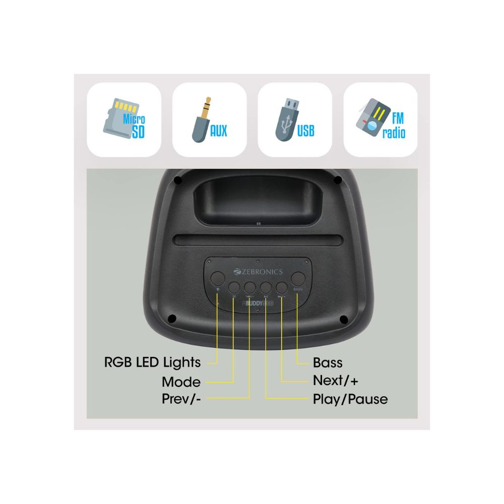 Zebronics Zeb-Buddy 500 Portable Wireless Speaker Black