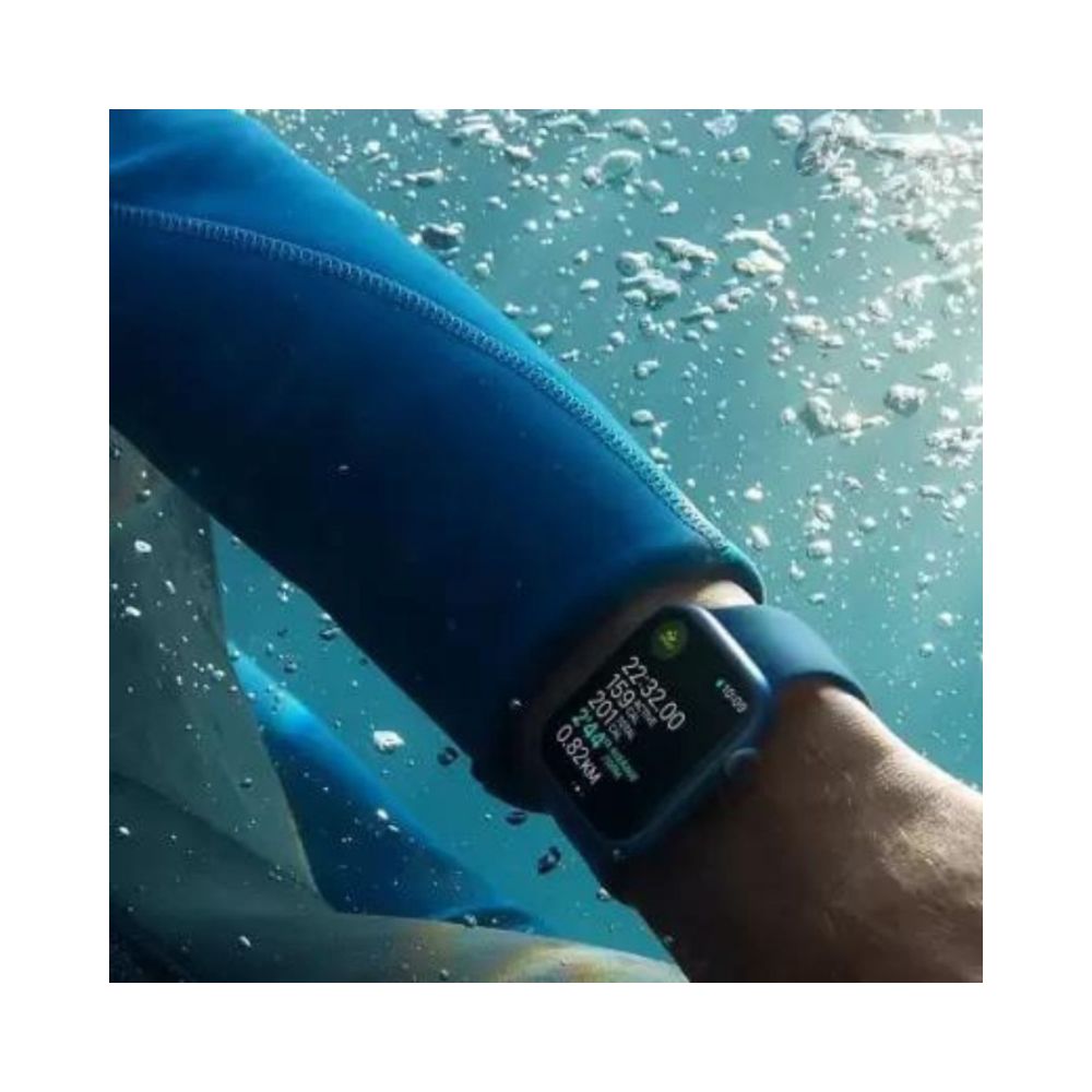 APPLE Watch Series 7 GPS MKN13HN/A 41 mm Aluminium Case  (Blue Strap, Regular)