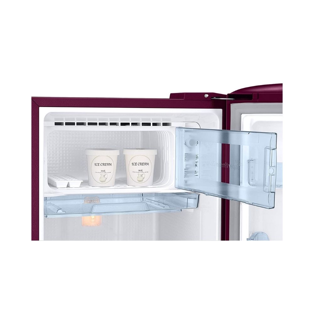Samsung 192 L 2 Star Direct Cool Single Door Refrigerator (RR20A181BR8/HL, SAFFRON RED, Base Stand with Drawer)