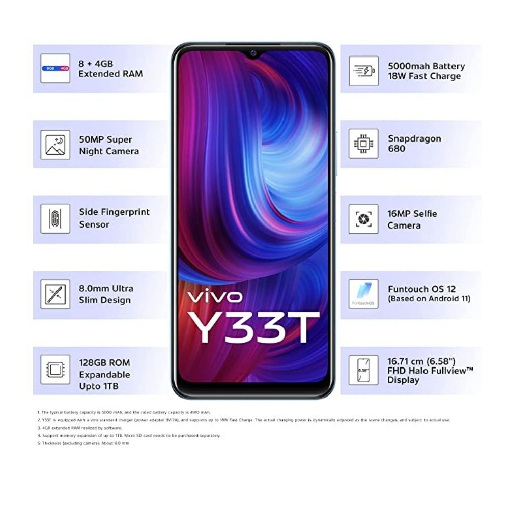 Vivo Y33T (Mid Day Dream, 8GB RAM, 128GB ROM)