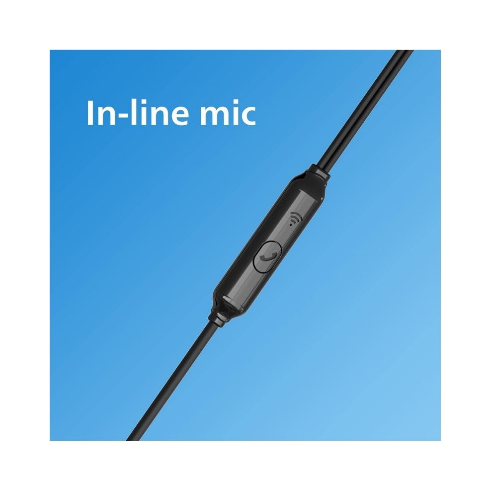 Philips Audio TAE1126 Wired in-Ear Headphone with Dynamic Bass and Mic, Black (TAE1126BK/94)