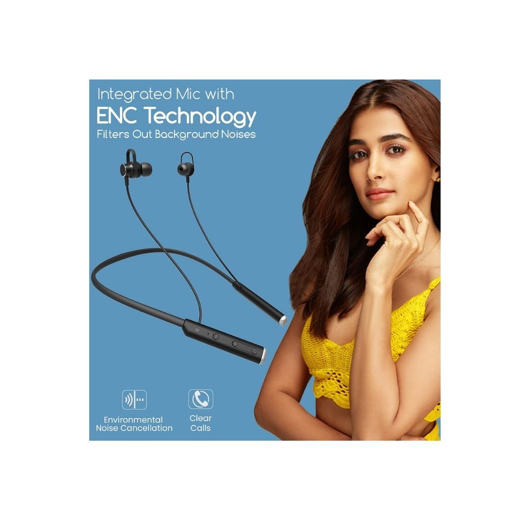 PTron Tangent Pro ENC Wireless Bluetooth 5.2 Headphones(Black)