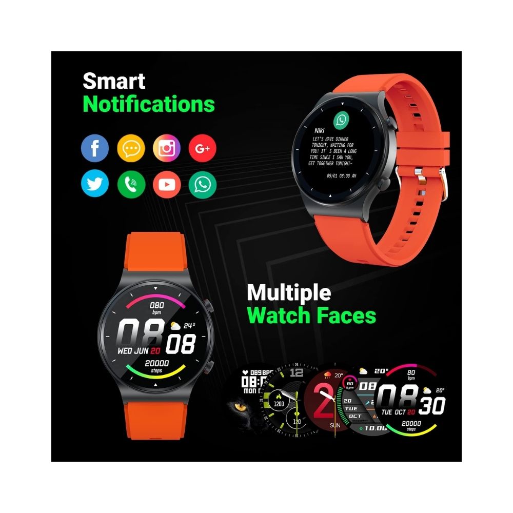 Fire-Boltt 360 Pro Bluetooth Calling, Local Music and TWS Pairing, 360*360 PRO Display Smart Watch (Tarnish Orange)