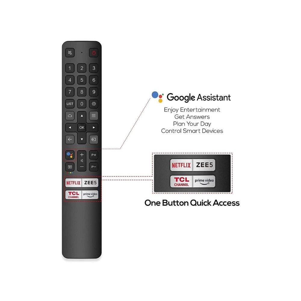 TCL 108 cm (43 inches) 4K Ultra HD Certified Android Smart LED TV 43P615 (Black) (2020 Model) | With Dolby Audio