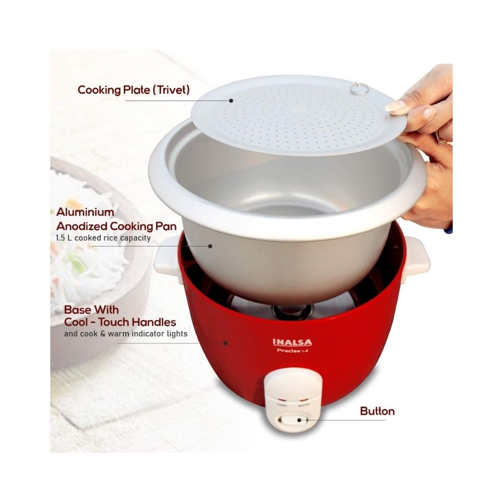INALSA Electric Rice Cooker Precise 1.5-600W