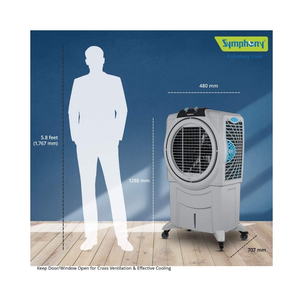 Symphony Sumo 115 XL Tower Air Cooler - 115-litres, Grey