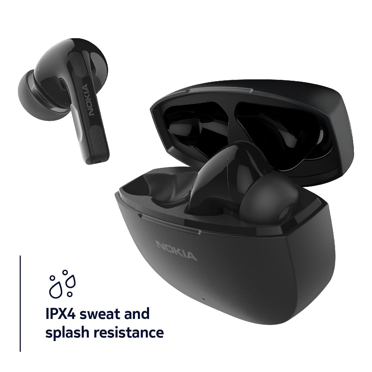 Nokia Go Earbuds+ True Wireless Earbuds TWS-201 (Black) - Portable Bluetooth 5.0 in-Ear Headphones with Touch Control - Comfortable Fit, Voice Assistant-Enabled, 26 Hours Use with Charging Case