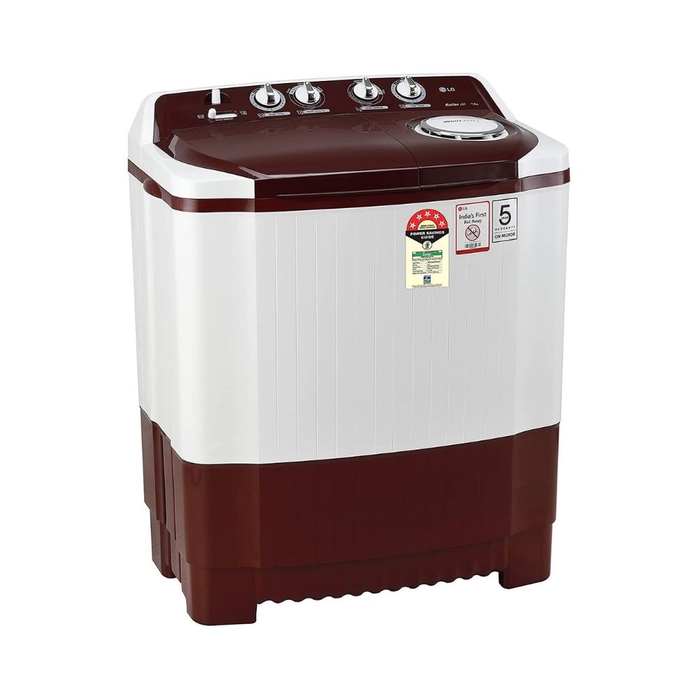 LG 7 kg Semi Automatic Top Load  White, Burgabdy red  (P7010RRAZ)