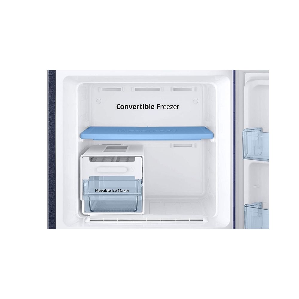 Samsung 253 L 3 Star Inverter Frost-Free Double Door Refrigerator (RT28T3753UV/HL, Blue Wave, Convertible)
