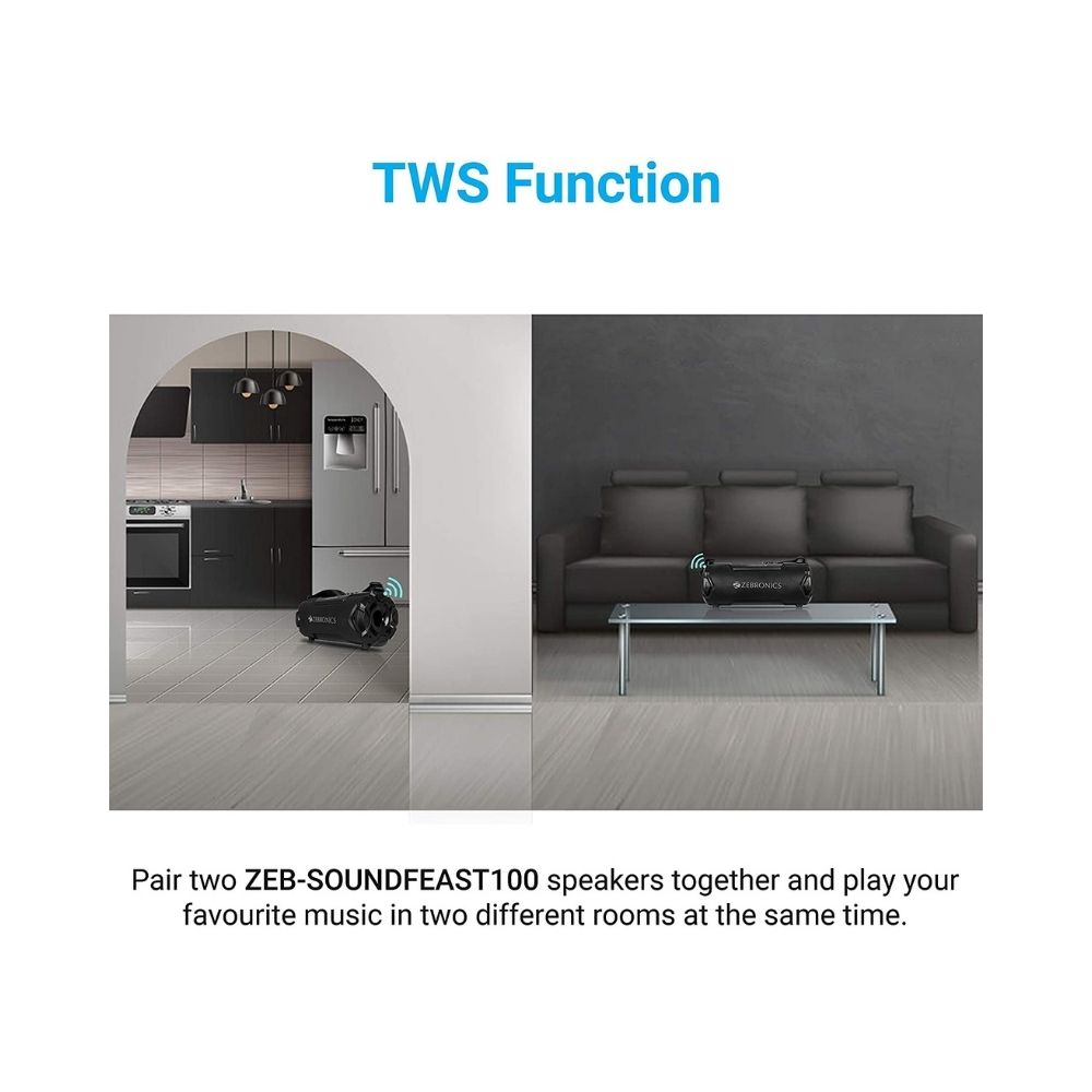 Zebronics Zeb-Sound Feast 100 Wireless Bluetooth 26W   Speaker