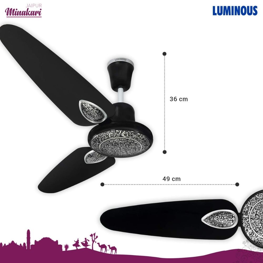 Luminous Jaipur Minakari 1200mm Ceiling Fan (Abu Black)