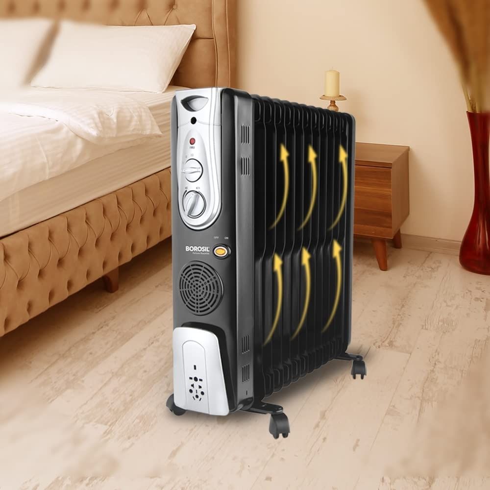 Borosil Volcano 13 Fin Oil Filled Radiator Room Heater 2900 W Black BOFR13F13