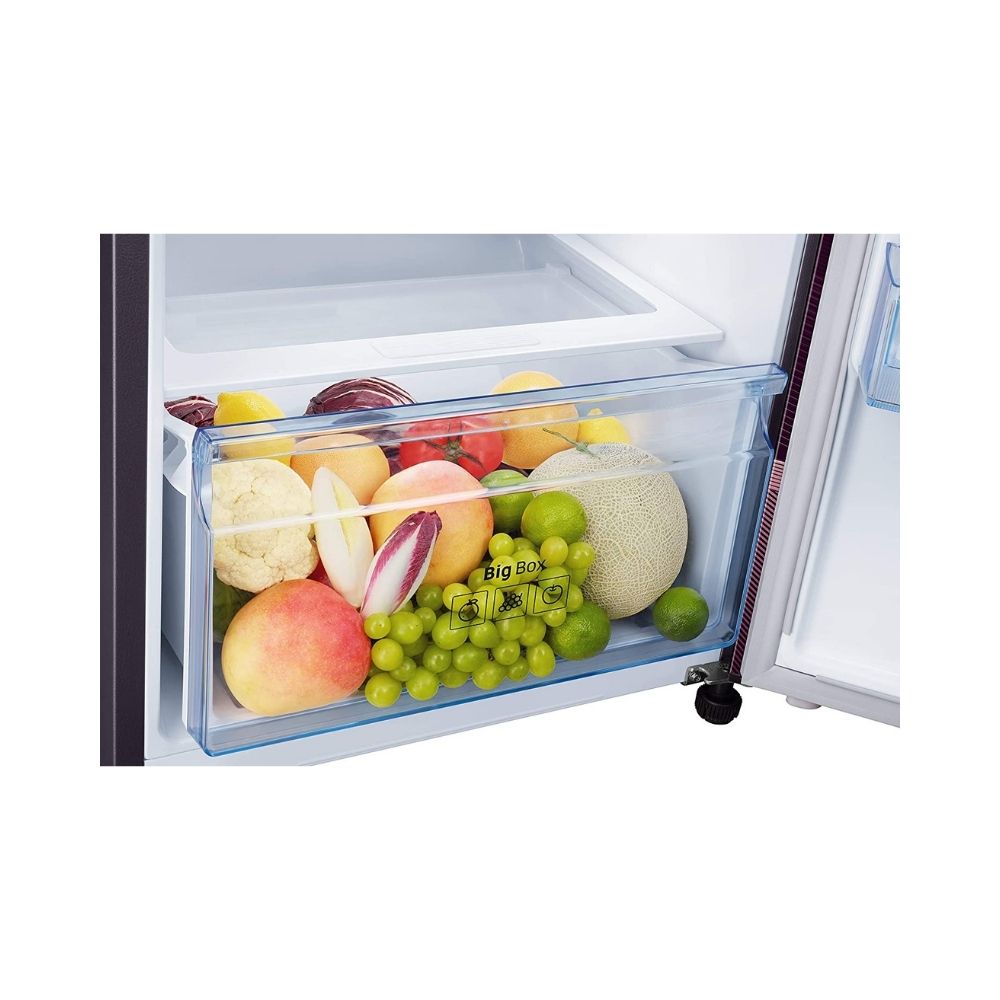 Samsung 314 L 2 Star Inverter Frost-Free Double Door Refrigerator (RT34T46324R/HL, Rythmic Twirl Red, Convertible)