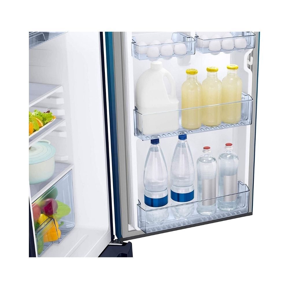 Samsung 198 L 5 Star Inverter Direct-Cool Single Door Refrigerator (RR21T2H2W9U/HL, Paradise Blue, Base Stand with Drawer)