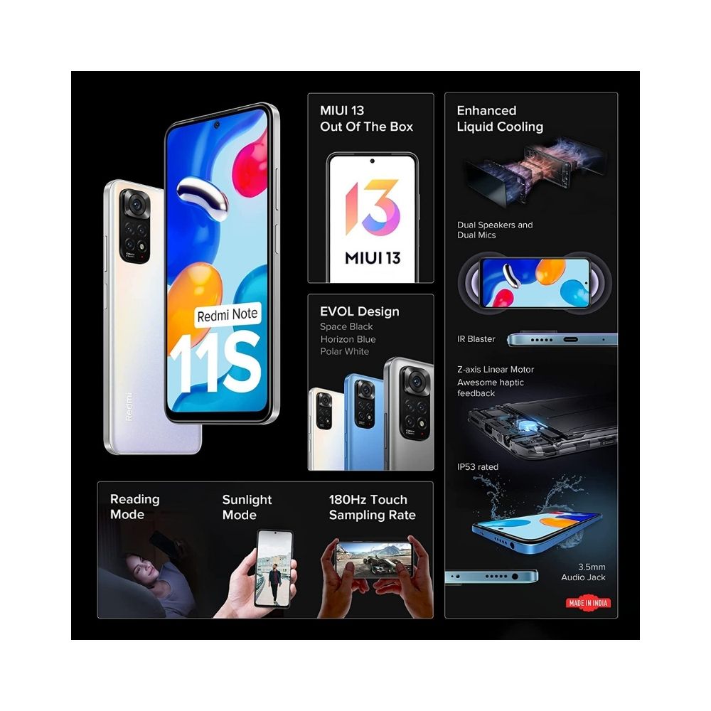 Redmi Note 11S (Polar White, 6GB RAM, 128GB Storage)