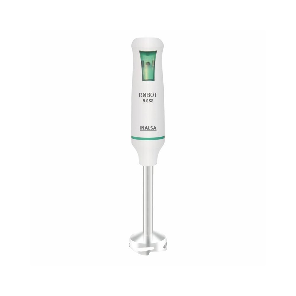 Inalsa Robot 5.0 SS Hand Blender, 500W (White, Green)