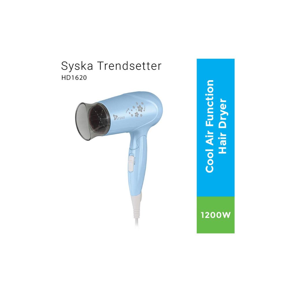 Syska hd1620 trendsetter 1200watt hair dryer (blue)