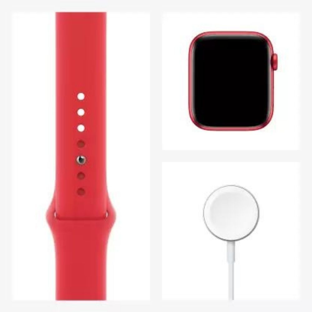 APPLE Watch Series 6 GPS + Cellular M09C3HN/A 44 mm Red Aluminium Case with Product (Red) Sport Band  (Red Strap, Regular)