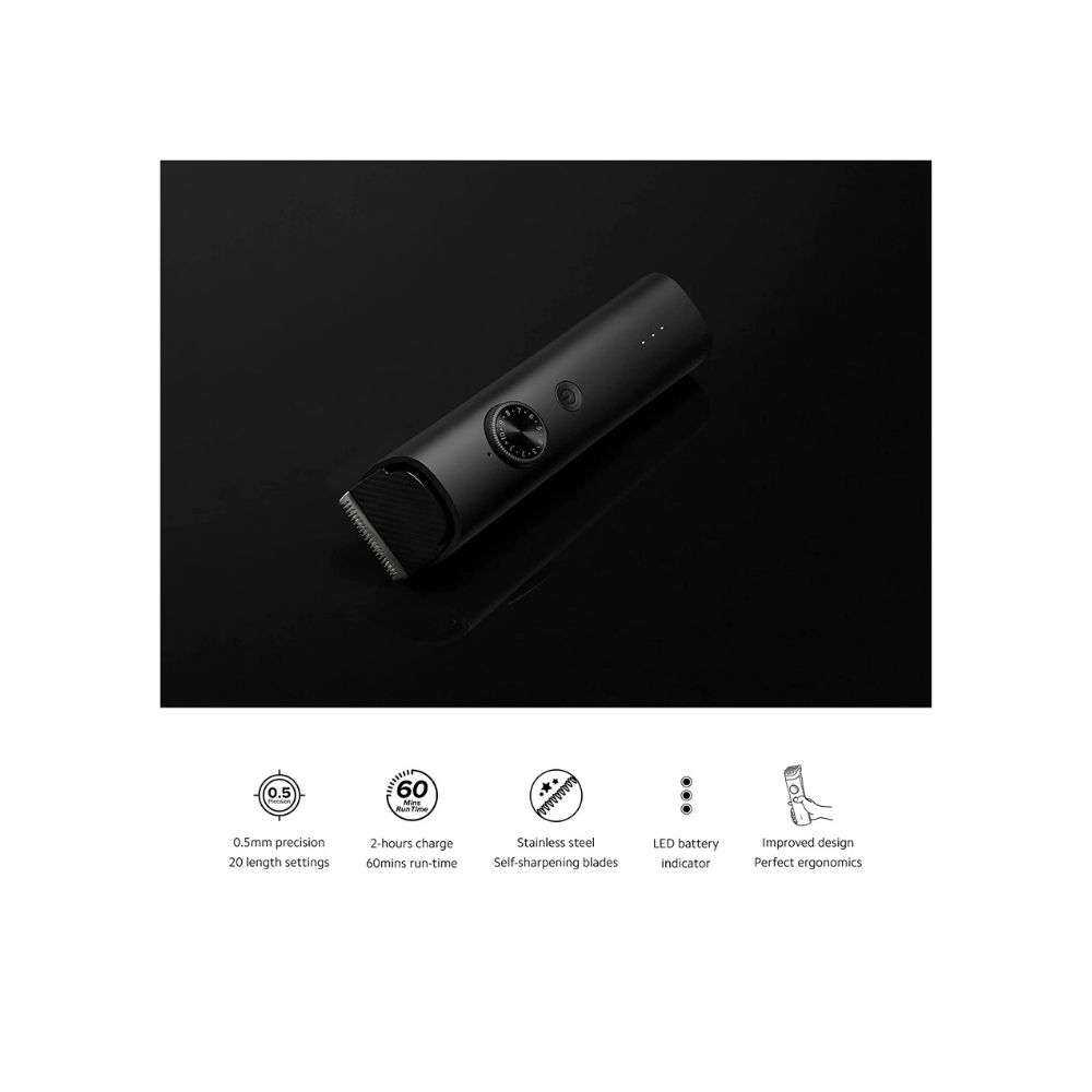 MI Cordless Beard Trimmer 1C, with 20 Length Settings, 60 Minutes of Usage, & USB Fast Charging, Black