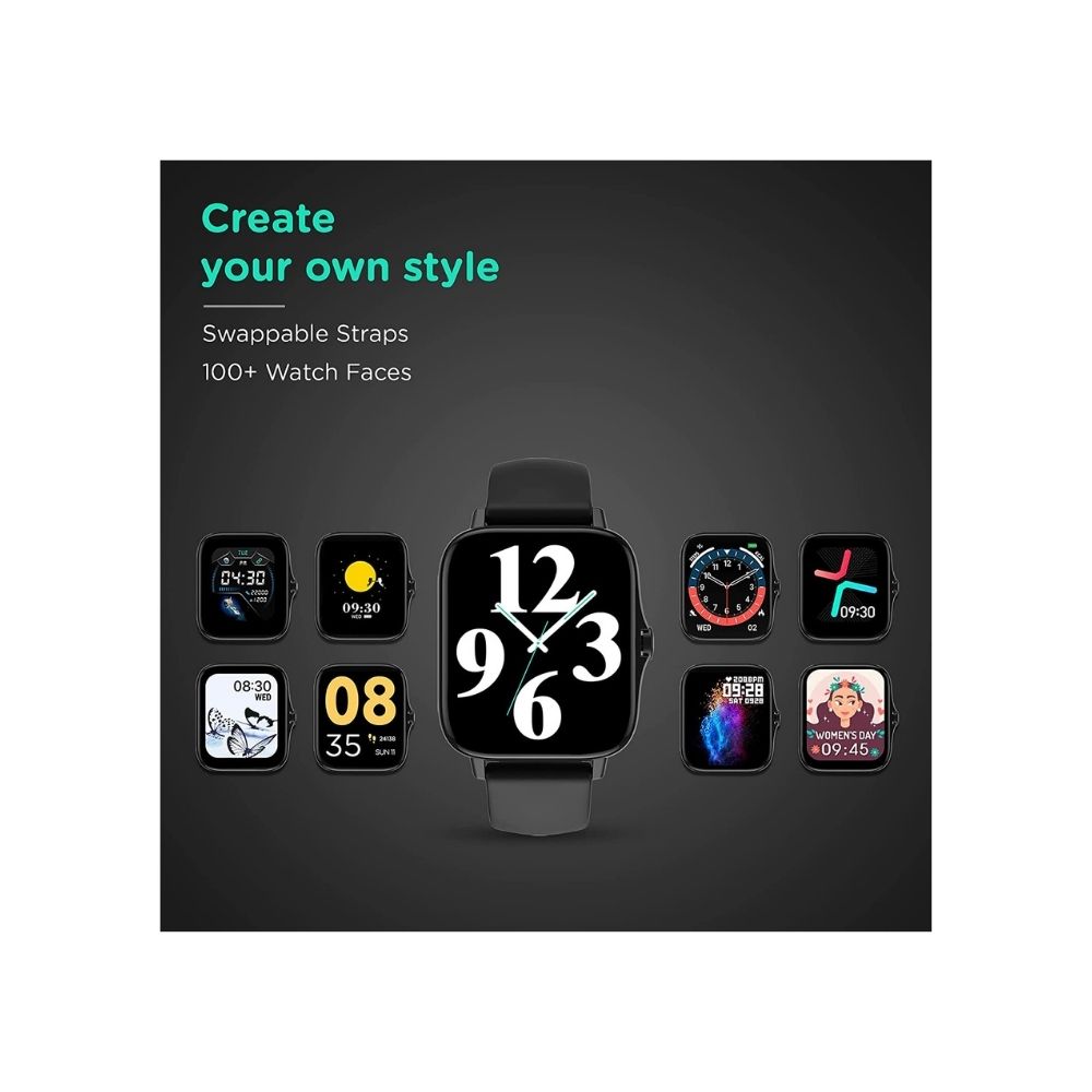Pebble Cosmos, Bluetooth Calling smartwatch 1.7' HD Screen with SPO2(Space Black)