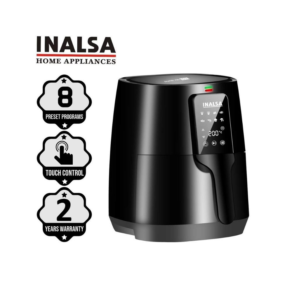 Inalsa Air Fryer Digital Nutri Fry-1400W 4L,Smart AirCrisp Technology