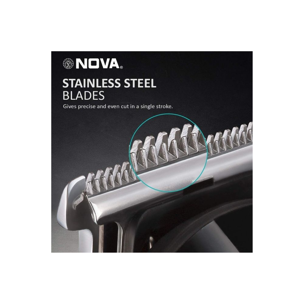 Nova NHT 1073 USB Rechargeable and Cordless: 60 Minutes Runtime Professional Hair Clipper for Men