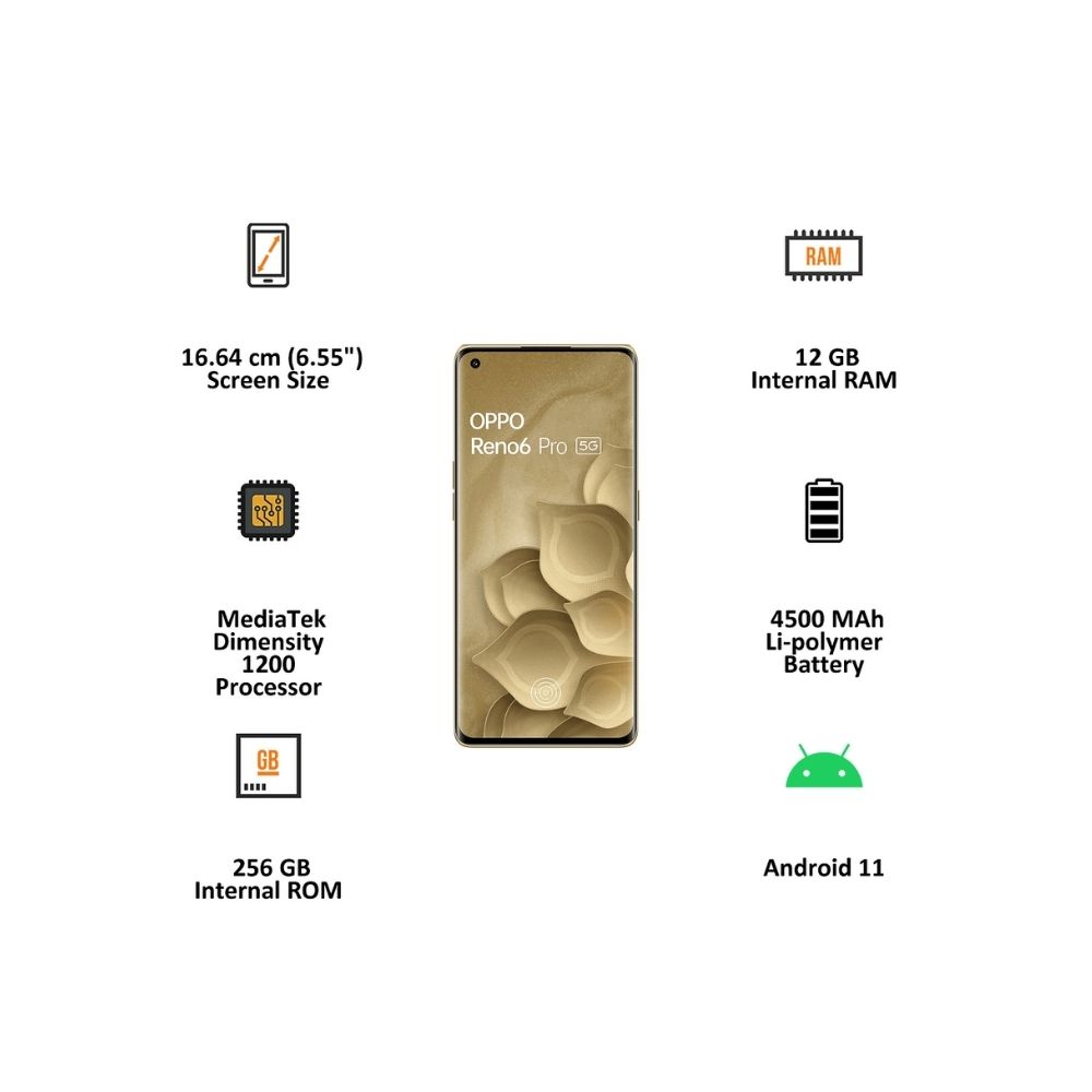 Oppo Reno 6 Pro 5G (Majestic Gold, 256 GB) (12 GB RAM)