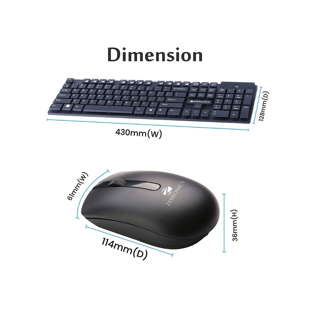 Zebronics Companion 102 Mouse & Wireless Laptop Keyboard (Black)