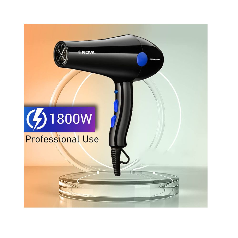 Nova NHP 8221 1800 Watts Proffesional Hair Dryer for Women (Blue)