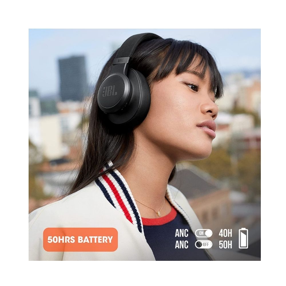 JBL Live 660NC Wireless Headphone with Noise Cancellation, White