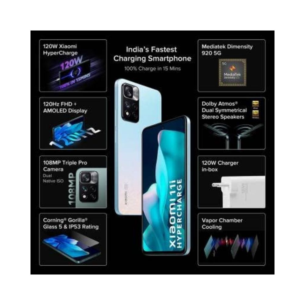Xiaomi 11i 5G Hypercharge (Pacific Pearl, 6GB RAM, 128GB Storage )