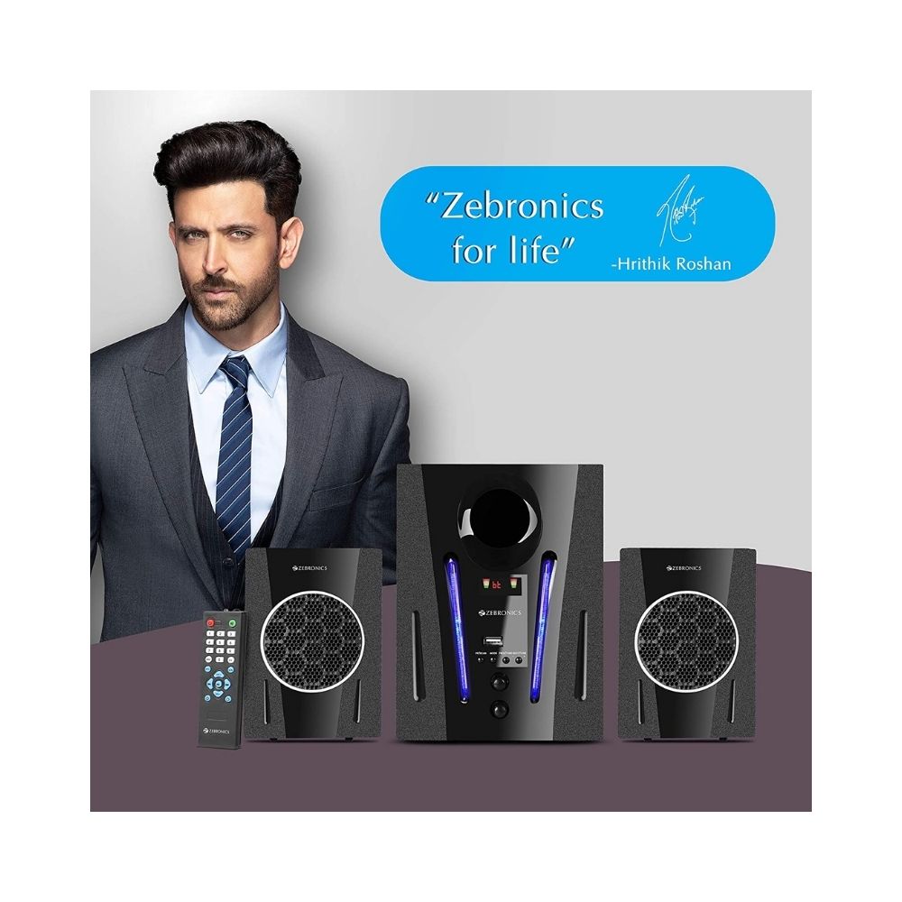 Zebronics ZEB-BT2150RUF Made in India Wireless Bluetooth Multimedia Speaker (40 Watt, 2.1 Channel)