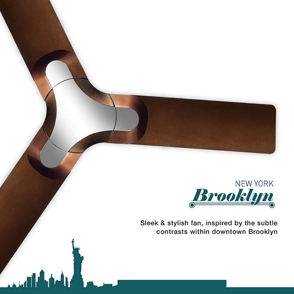 Luminous New York Brooklyn 900mm Ceiling Fan (Ale Brown)