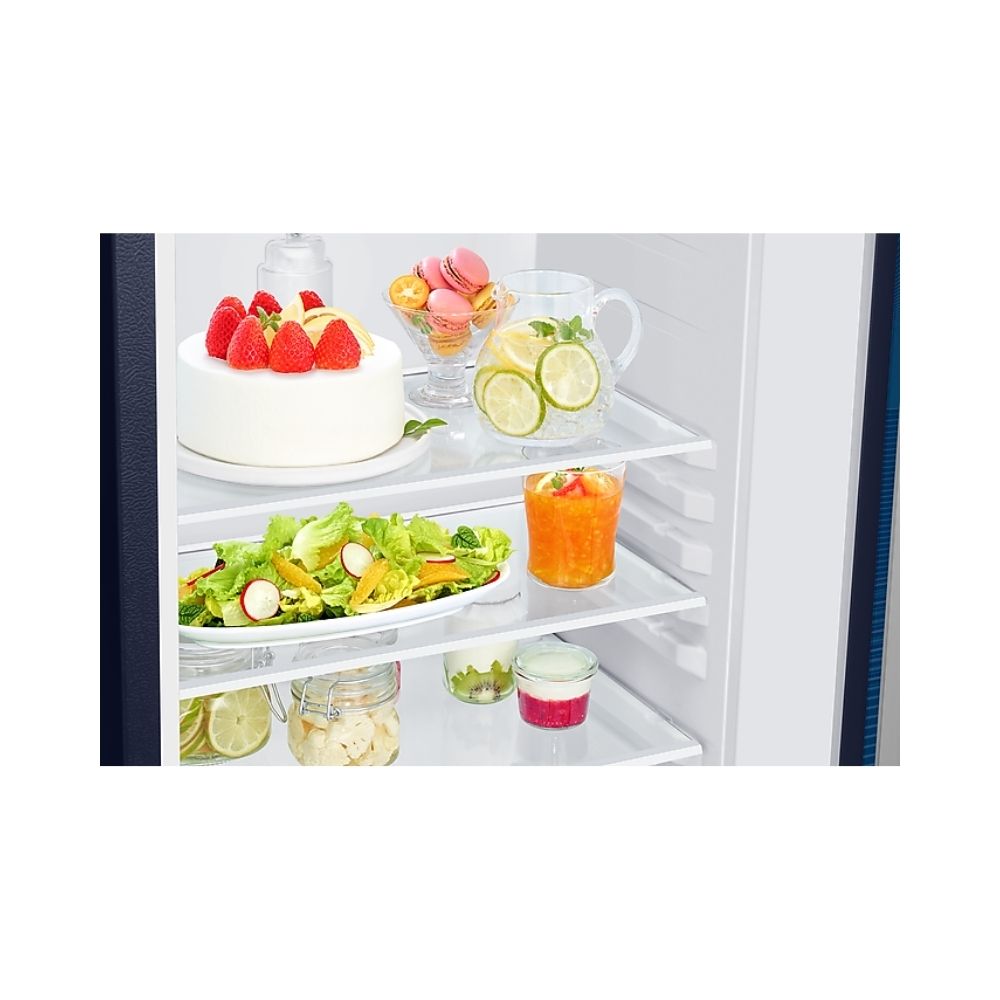 Samsung 225 L 4 Star Direct Cool Single Door Refrigerator Rythmic Twirl Blue (RR23A2E3X4U/HL)