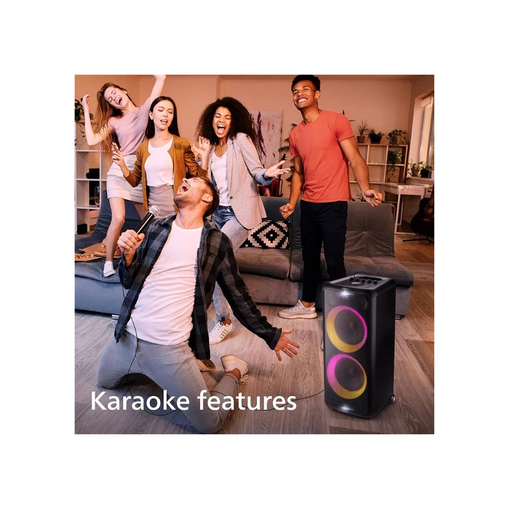 Philips TAX5206/94 Bluetooth Party Speaker with 14 Hours Play Time, Mic and guitar inputs(Black)