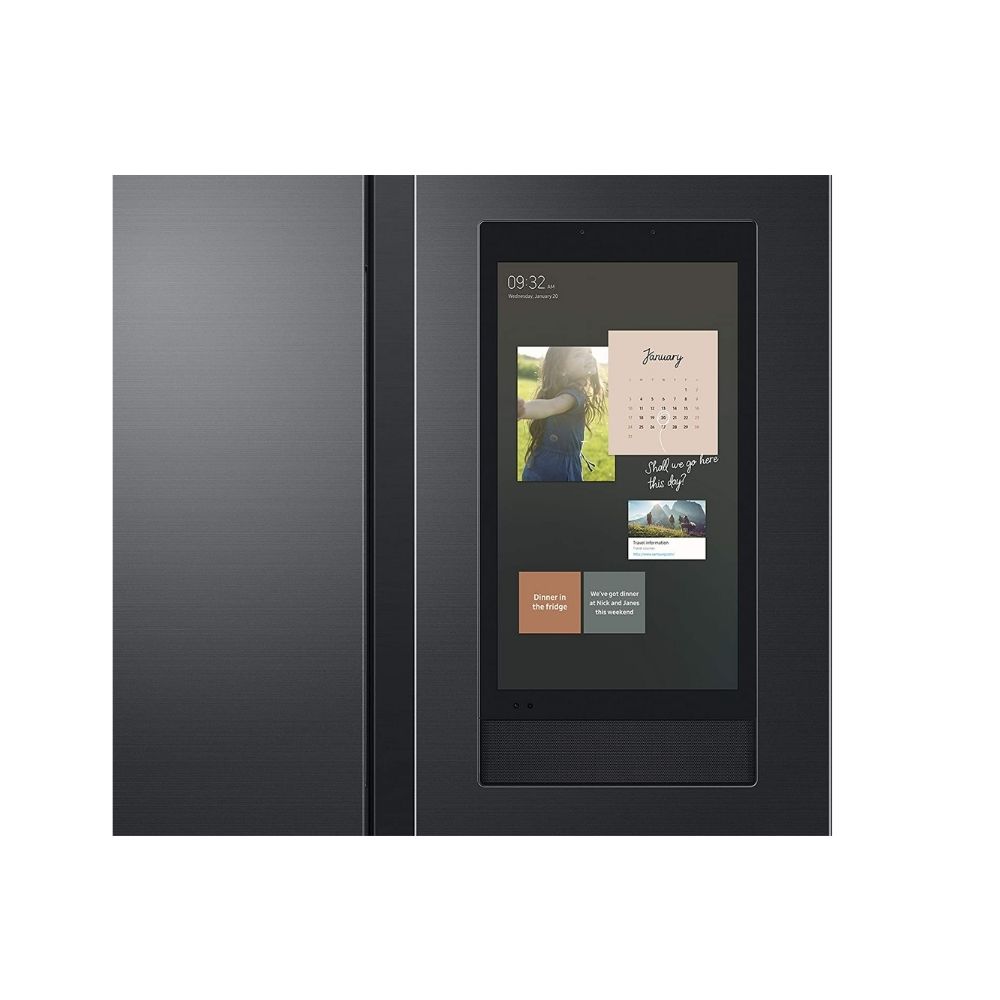 Samsung 673 L Inverter Frost Free Side-by-Side Refrigerator (RS72A5FC1B4/TL, Gentle Black Matt, Curd Maestro)