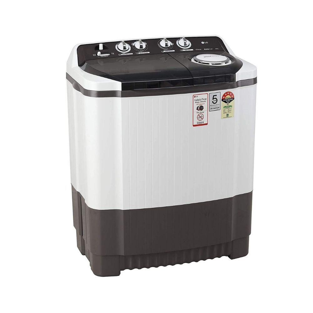 LG 8 kg 5 Star Rating Semi Automatic Top Load Grey, White  (P8035SGMZ)