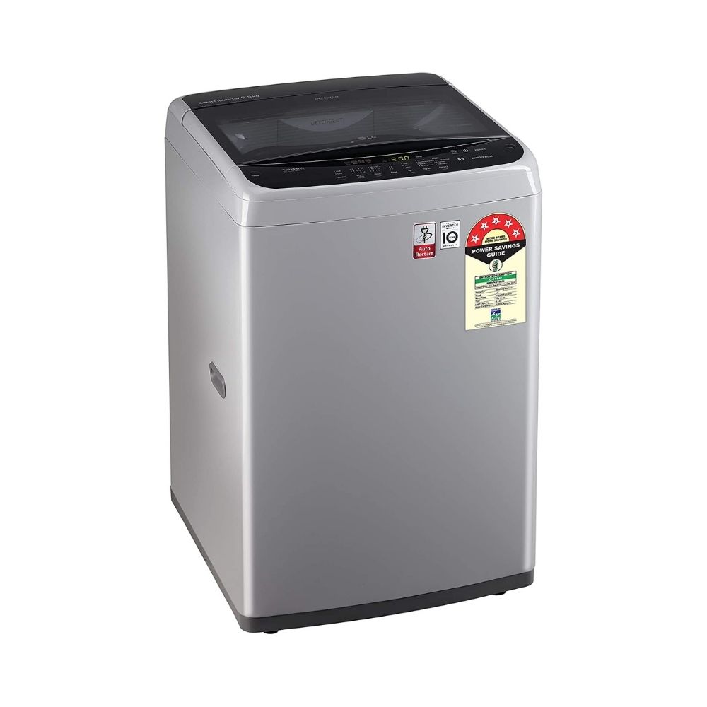 LG 6.5 Kg 5 Star Smart Inverter Fully-Automatic Top Loading Washing Machine (T65SPSF2Z, Middle Free Silver, TurboDrum)