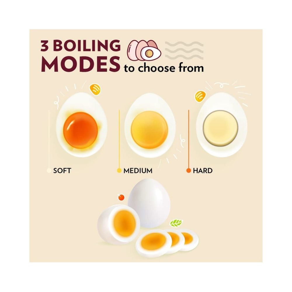 Borosil Electric Egg Cooker (Black, Silver, 7 Eggs)