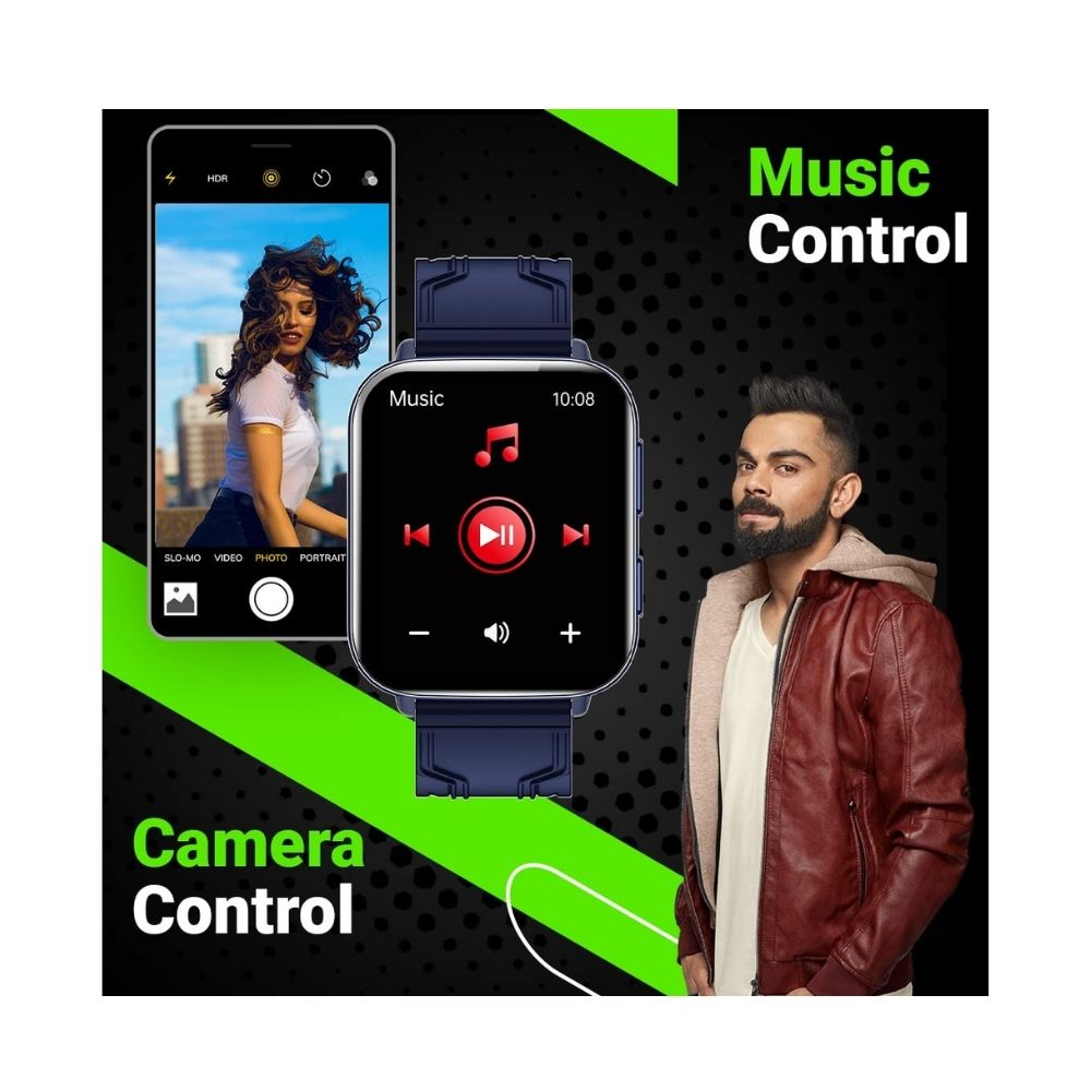 Fire-Boltt Max 1.78“ AMOLED Always ON Display with 368 x 448 Super Retina , Spo2 & Heart Rate Monitor Smart Watch (Dark Blue)