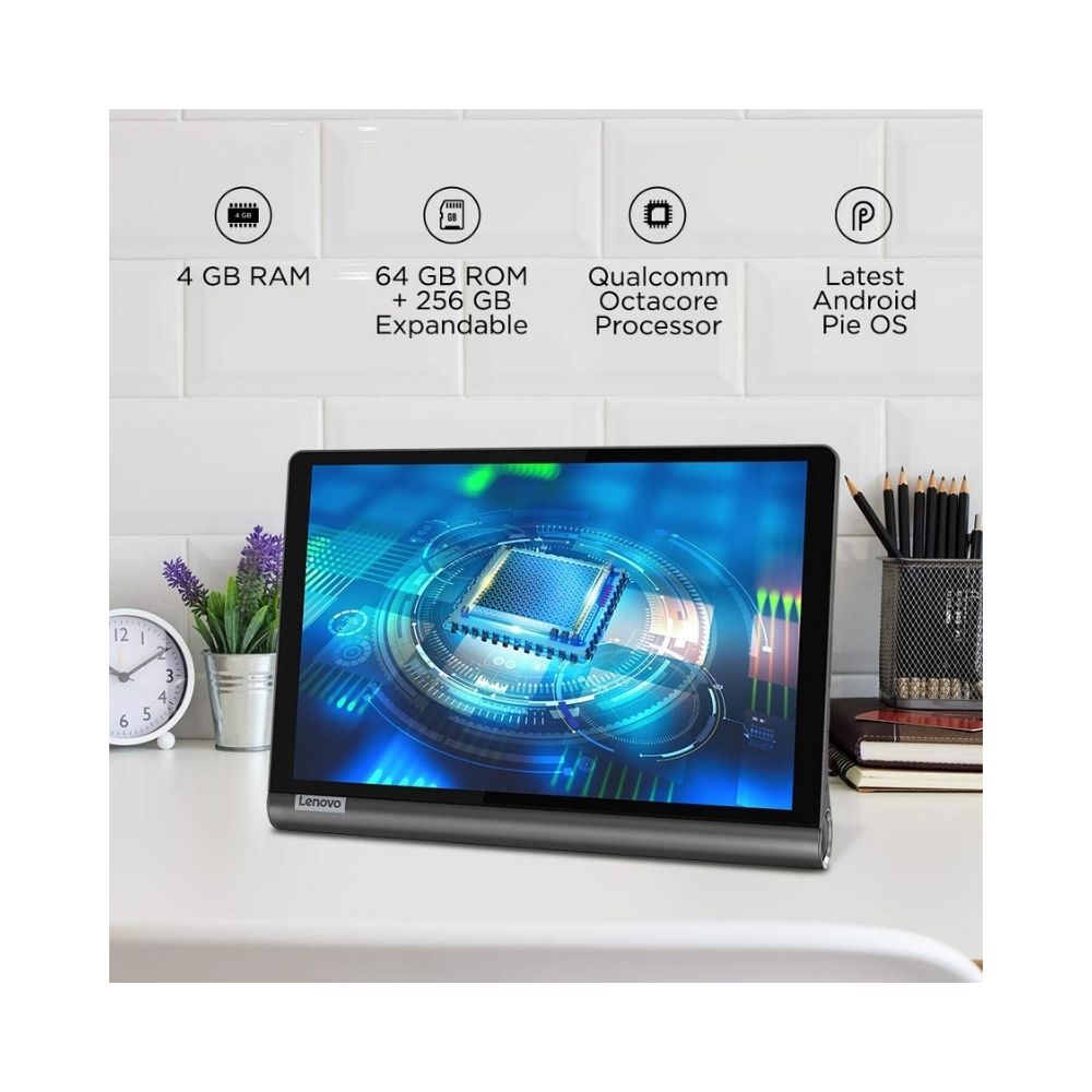 Lenovo Yoga Smart Tablet with The Google Assistant 25.65 cm (10.1 inch, 4GB, 64GB, WiFi + 4G LTE)